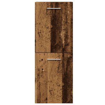 Badkamerwandkast 30x30x80 cm bewerkt hout oud houtkleurig 4