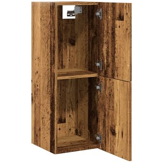 Badkamerwandkast 30x30x80 cm bewerkt hout oud houtkleurig 5