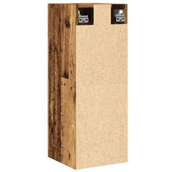 Badkamerwandkast 30x30x80 cm bewerkt hout oud houtkleurig 7