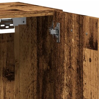 Badkamerwandkast 30x30x80 cm bewerkt hout oud houtkleurig 9