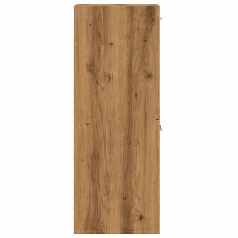 Badkamerwandkast 30x30x80 cm bewerkt hout artisanaal eikenkleur 6