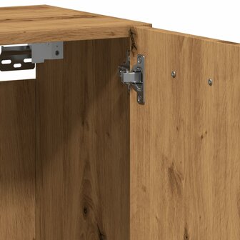 Badkamerwandkast 30x30x80 cm bewerkt hout artisanaal eikenkleur 9