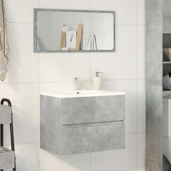 Badkamerkast 60x38,5x45 cm bewerkt hout betongrijs 3