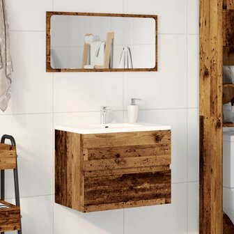 Badkamerkast 60x38,5x45 cm bewerkt hout oud houtkleurig 3