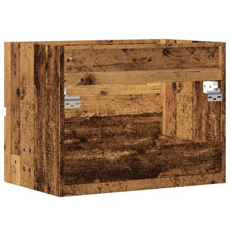 Badkamerkast 60x38,5x45 cm bewerkt hout oud houtkleurig 6
