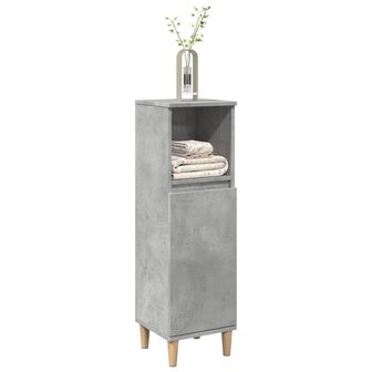 Badkamerkast 30x30x100 cm bewerkt hout betongrijs 3