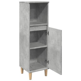Badkamerkast 30x30x100 cm bewerkt hout betongrijs 5