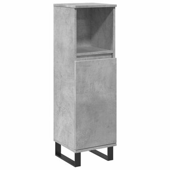 Badkamerkast 30x30x100 cm bewerkt hout betongrijs 2