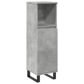 Badkamerkast 30x30x100 cm bewerkt hout betongrijs 3