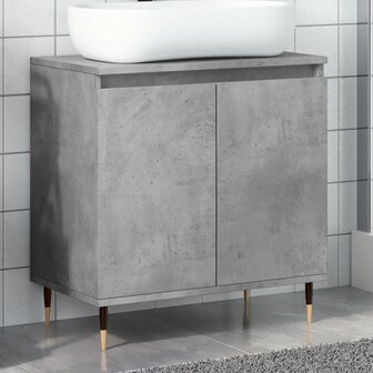 Badkamerkast 58x33x60 cm bewerkt hout betongrijs 1