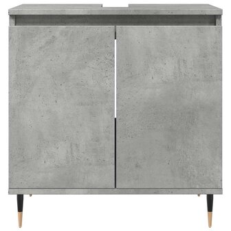 Badkamerkast 58x33x60 cm bewerkt hout betongrijs 4