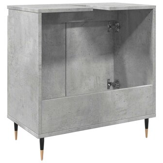 Badkamerkast 58x33x60 cm bewerkt hout betongrijs 6