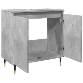 Badkamerkast 58x33x60 cm bewerkt hout betongrijs 8