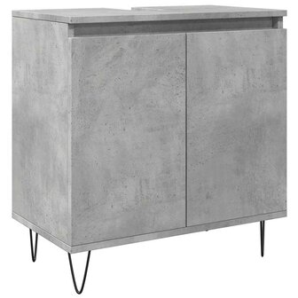Badkamerkast 58x33x60 cm bewerkt hout betongrijs 2