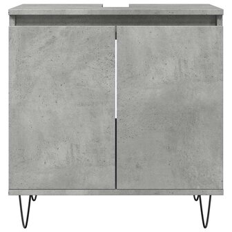 Badkamerkast 58x33x60 cm bewerkt hout betongrijs 4