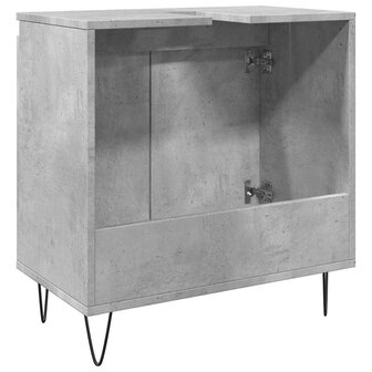 Badkamerkast 58x33x60 cm bewerkt hout betongrijs 6