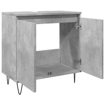 Badkamerkast 58x33x60 cm bewerkt hout betongrijs 8