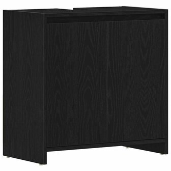 Badkamerkast 60x33x60 cm spaanplaat zwart eikenkleurig 2