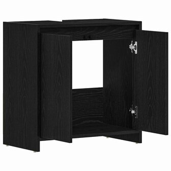 Badkamerkast 60x33x60 cm spaanplaat zwart eikenkleurig 5