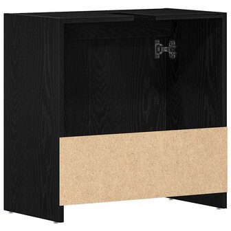 Badkamerkast 60x33x60 cm spaanplaat zwart eikenkleurig 8