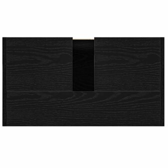 Badkamerkast 60x33x60 cm spaanplaat zwart eikenkleurig 9