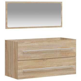 Badkamerkast met spiegel bewerkt hout sonoma eikenkleurig 2