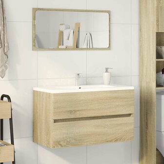 Badkamerkast met spiegel 80x38,5x45 cm sonoma eikenkleurig 3