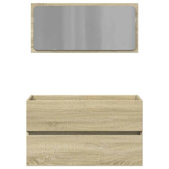 Badkamerkast met spiegel 80x38,5x45 cm sonoma eikenkleurig 4