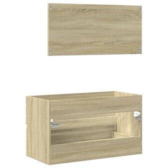 Badkamerkast met spiegel 80x38,5x45 cm sonoma eikenkleurig 6
