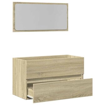Badkamerkast met spiegel 80x38,5x45 cm sonoma eikenkleurig 8