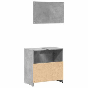 Badkamerkast met spiegel bewerkt hout betongrijs 6