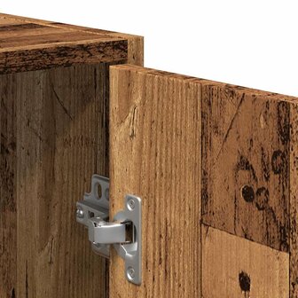 Badkamerkast met spiegel bewerkt hout oud houtkleurig 8