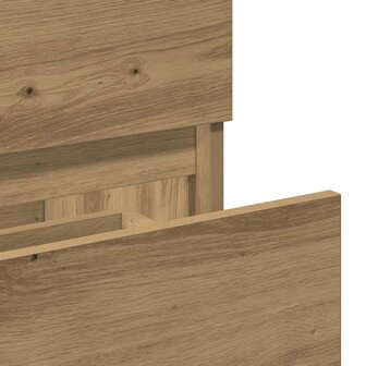 Badkamerkast met spiegel bewerkt hout artisanaal eikenkleurig 8