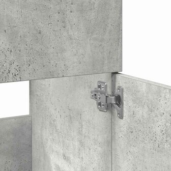 Badkamerkast met spiegel bewerkt hout betongrijs 8