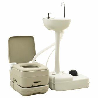 Kampeertoilet- en wasbakset 10+10 en 20 L grijs 1