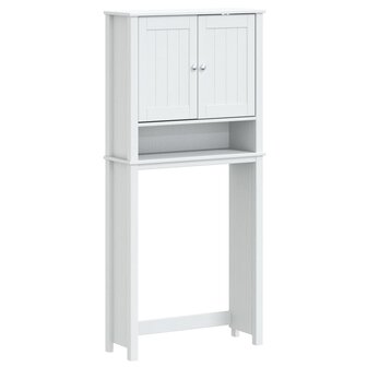 Wasmachinekast BERG 76x27x164,5 cm massief hout wit 2