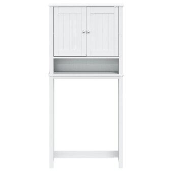 Wasmachinekast BERG 76x27x164,5 cm massief hout wit 3