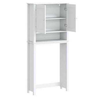 Wasmachinekast BERG 76x27x164,5 cm massief hout wit 4