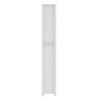 Wasmachinekast BERG 76x27x164,5 cm massief hout wit 5
