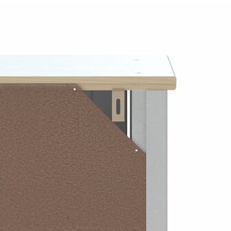 Wasmachinekast BERG 76x27x164,5 cm massief hout wit 7