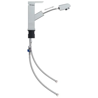 Wastafelkraan met uittrekfunctie 157x172 mm verchroomd  2