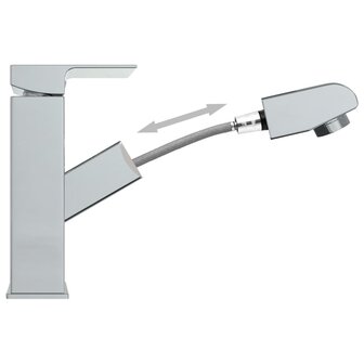 Wastafelkraan met uittrekfunctie 157x172 mm verchroomd  5