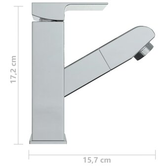 Wastafelkraan met uittrekfunctie 157x172 mm verchroomd  6