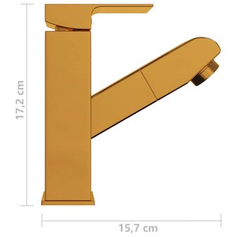 Wastafelkraan met uittrekfunctie 157x172 mm goudkleurig 6
