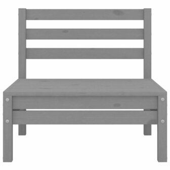 3-delige Loungeset massief grenenhout grijs 4