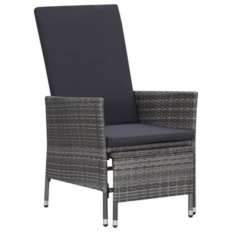 2-delige Loungeset met kussens poly rattan grijs 2