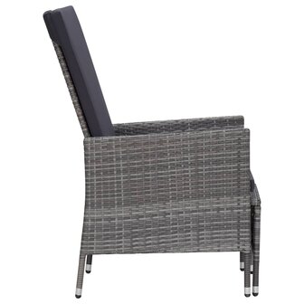 2-delige Loungeset met kussens poly rattan grijs 5