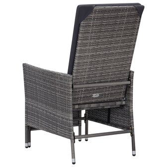 2-delige Loungeset met kussens poly rattan grijs 7