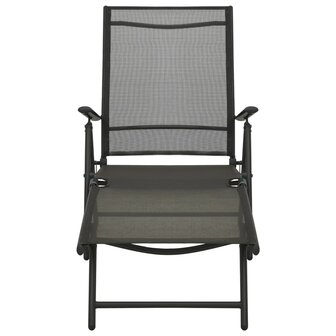 3-delige Loungeset textileen en aluminium zwart 4