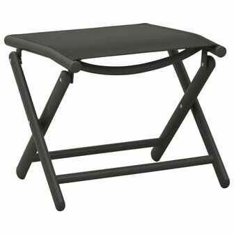 3-delige Loungeset textileen en aluminium zwart 8